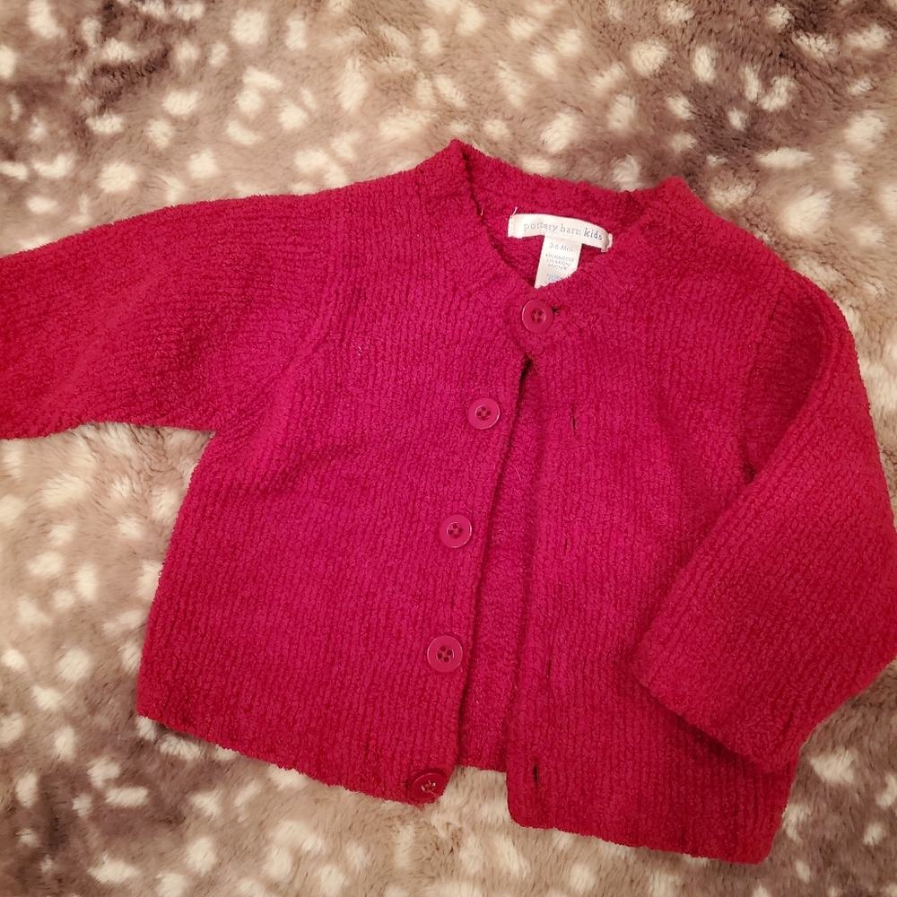 Pottery Barn Kids Soft Sweater Cardigan, Super Plush, Button up,  3-6 month